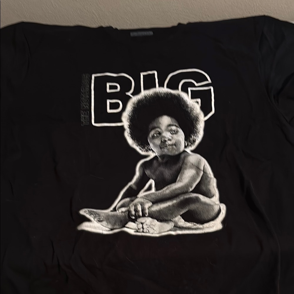Black Graphic Tee with Big Print